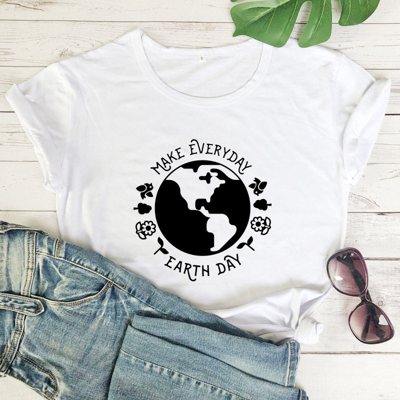 T Shirt Fashion Female Pattern Vegetarian Ecology