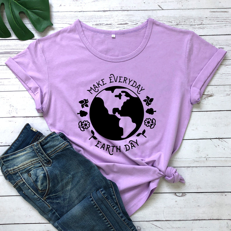 T Shirt Fashion Female Pattern Vegetarian Ecology