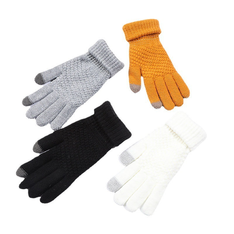 Men And Women Outdoor Cycling Fleece Warm Touch Screen Gloves