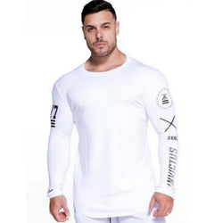 Men's Stretch Sports Sweat-Absorbent Cotton Long-Sleeved Bottoming Shirt