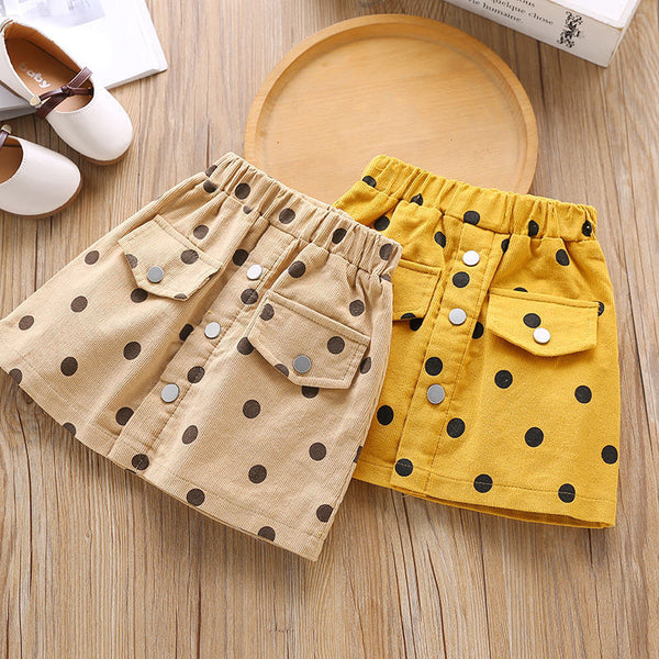 Girls' Autumn Skirts New Korean Style Polka-Dot Skirts, Baby Girls, Children 2-5 Years Old, Western Style Skirts