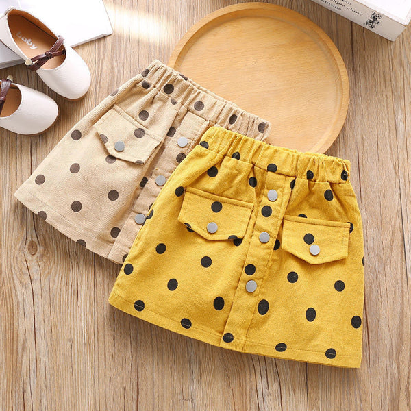 Girls' Autumn Skirts New Korean Style Polka-Dot Skirts, Baby Girls, Children 2-5 Years Old, Western Style Skirts