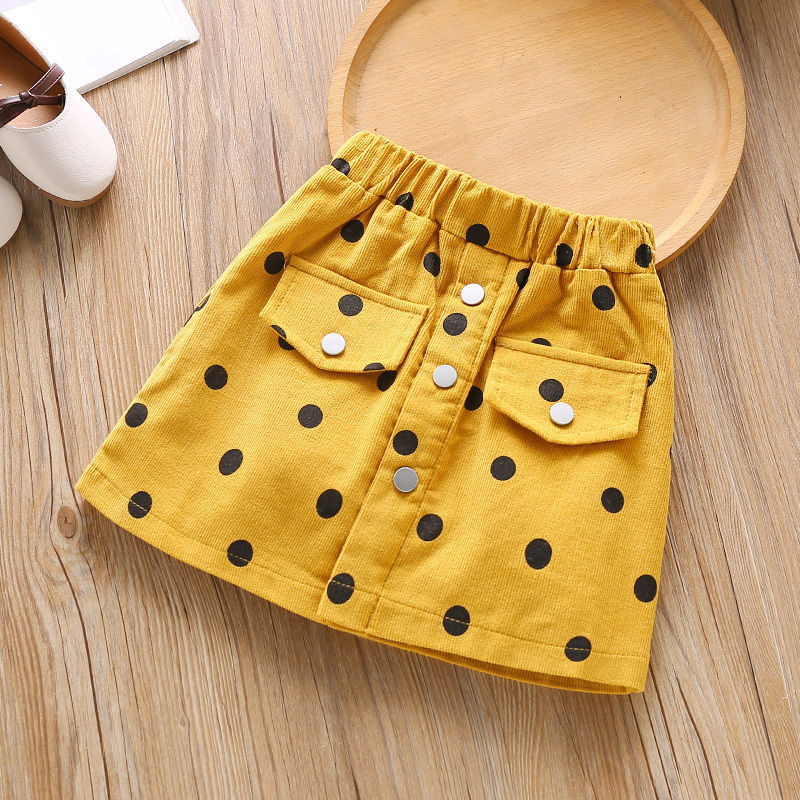 Girls' Autumn Skirts New Korean Style Polka-Dot Skirts, Baby Girls, Children 2-5 Years Old, Western Style Skirts