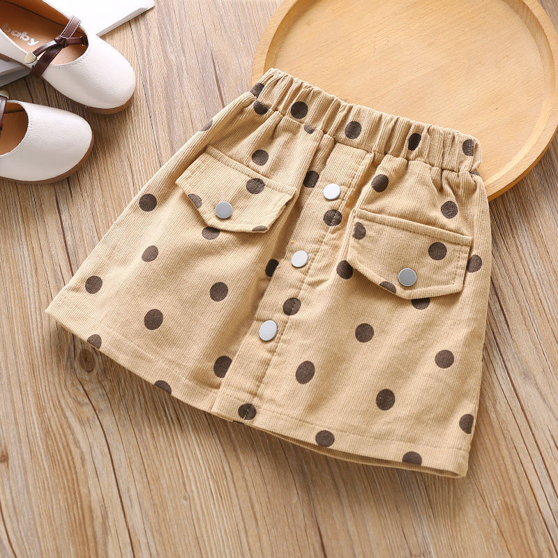 Girls' Autumn Skirts New Korean Style Polka-Dot Skirts, Baby Girls, Children 2-5 Years Old, Western Style Skirts