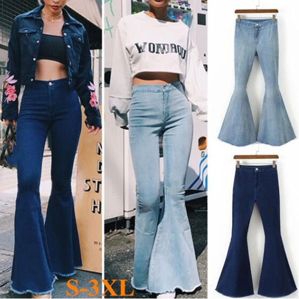 Autumn Slim Stretch Denim Jeans Pants Korean Casual Female Trousers Deep Blue