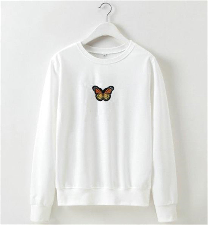 Sweat-shirt Avec Broderie Papillon