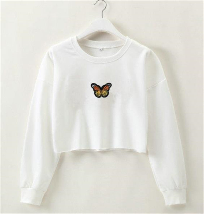 Sweat-shirt Avec Broderie Papillon