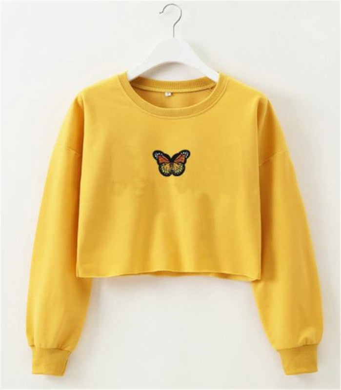 Sweat-shirt Avec Broderie Papillon