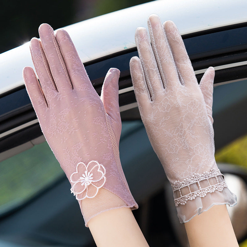 Gloves female UV protection ice silk gloves