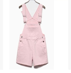 Candy-colored denim strap denim overalls female jumpsuit