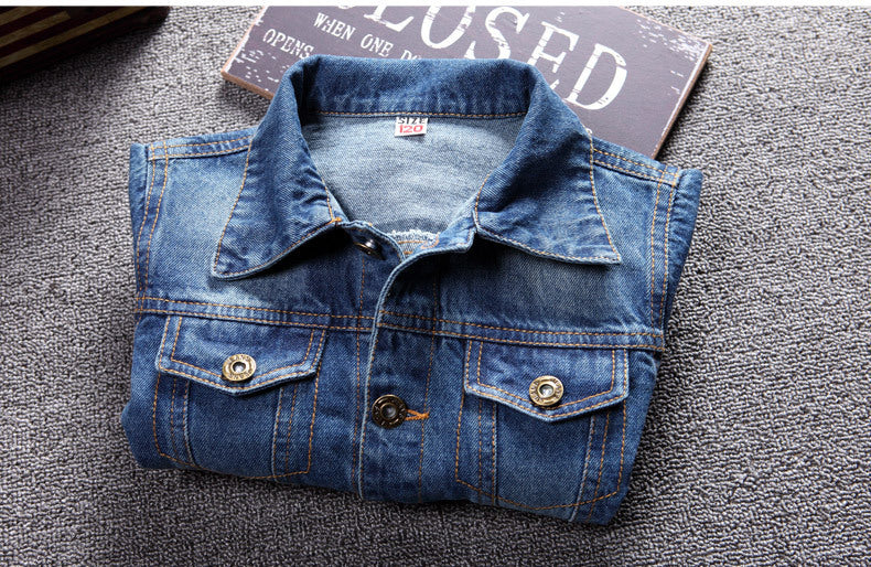 children girls ripped denim jacket kids boys kinny coat tops