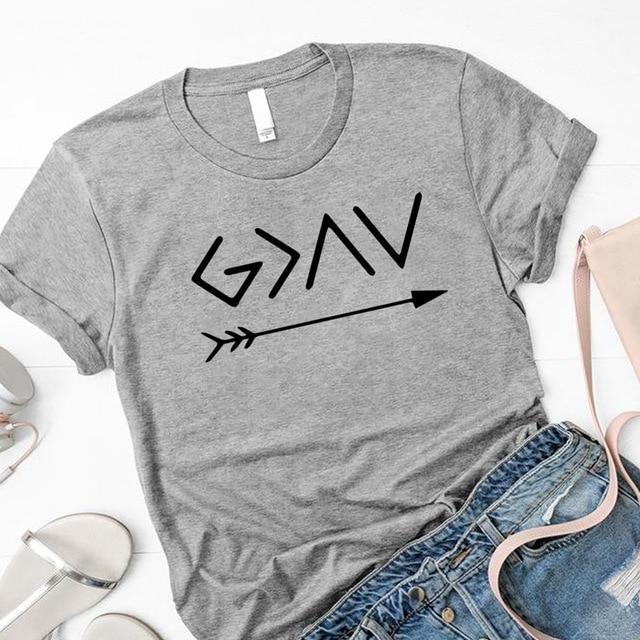 Short-sleeved T-shirt tops arrow print women's shirt loose casual letter female T-shirt