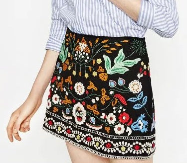 Charmma Embroidered Floral Skirts