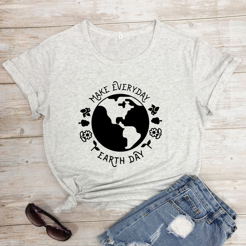 T Shirt Fashion Female Pattern Vegetarian Ecology