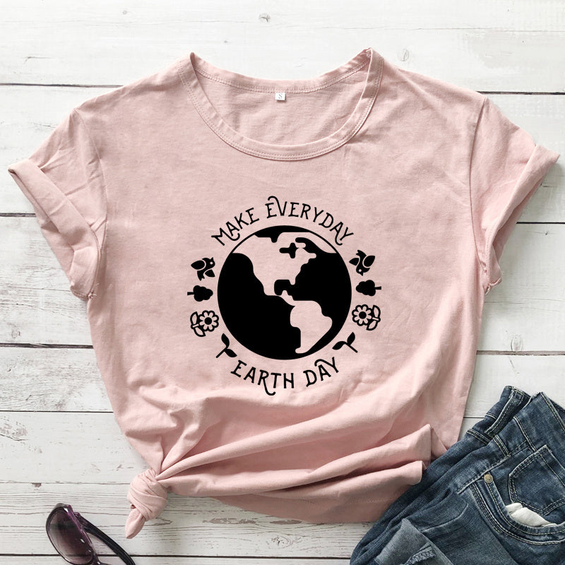 T Shirt Fashion Female Pattern Vegetarian Ecology