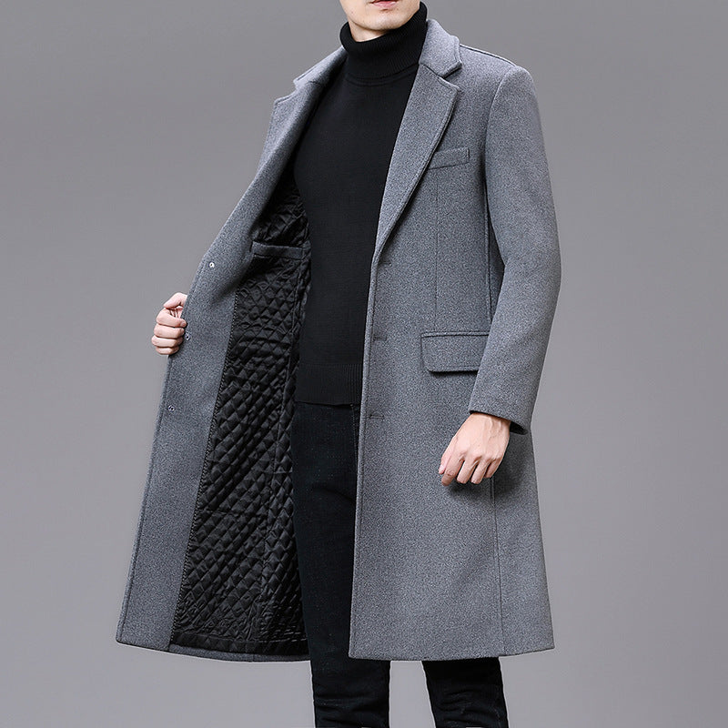 Men Casual Plus Cotton Long Coat