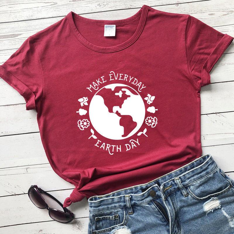 T Shirt Fashion Female Pattern Vegetarian Ecology