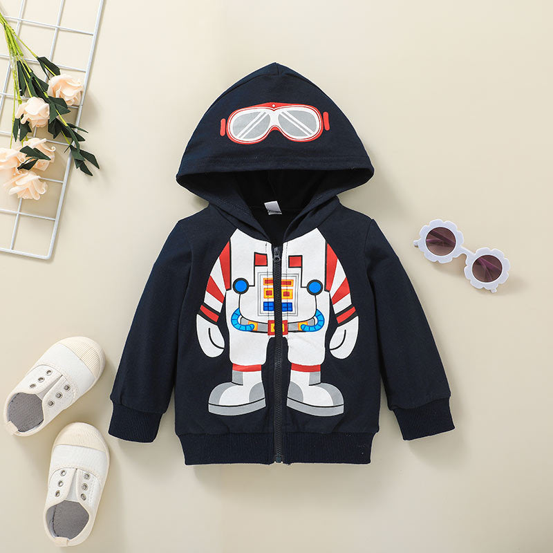 Children's Hooded Tops Jackets Kids Zipper Shirts