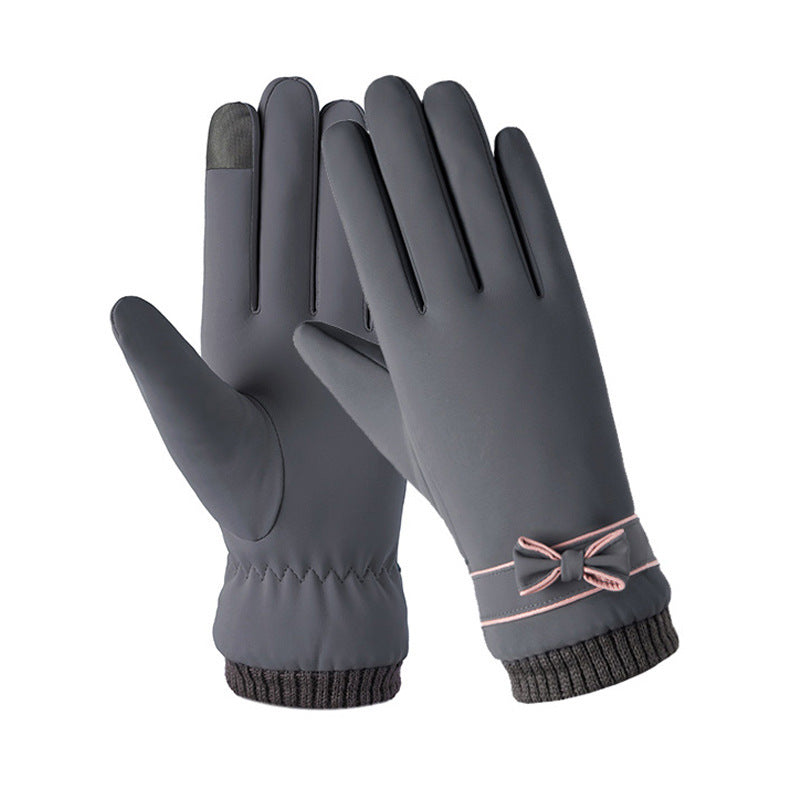 Winter gloves female skin feel