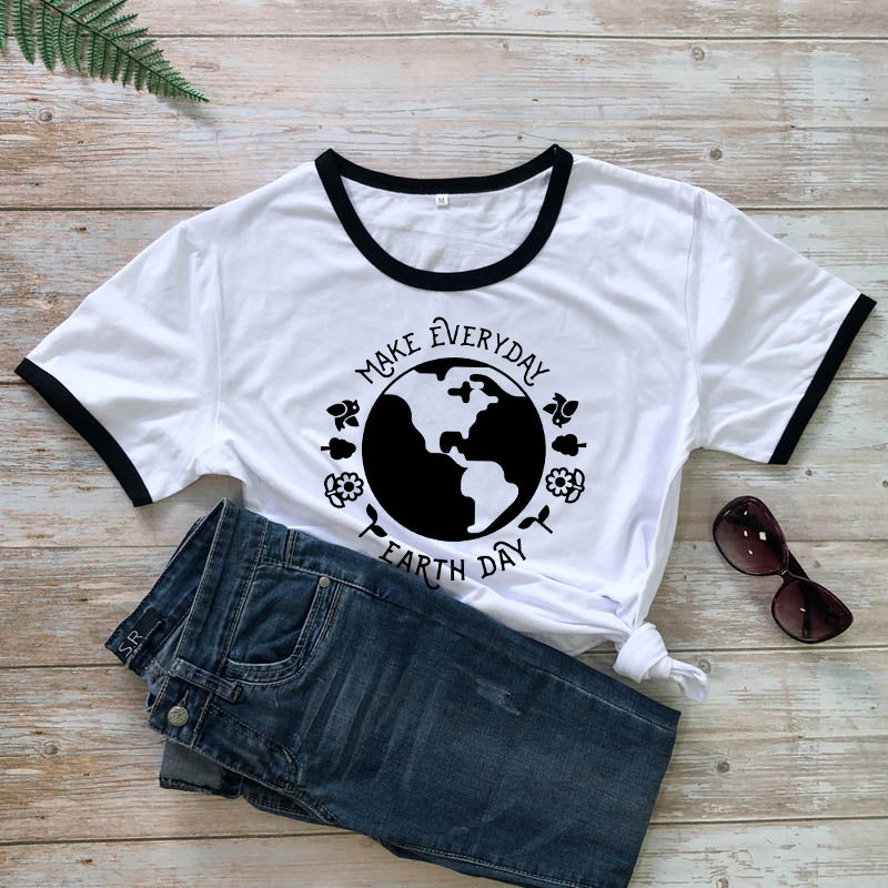 T Shirt Fashion Female Pattern Vegetarian Ecology