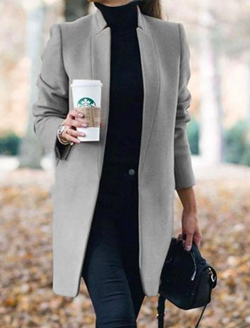 Long Wool Coat Warm Elegant Winter Coat Female Plus Size