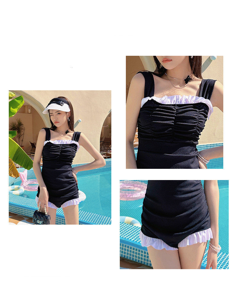 Swimsuit Female Jumpsuit Suspender Solid Color