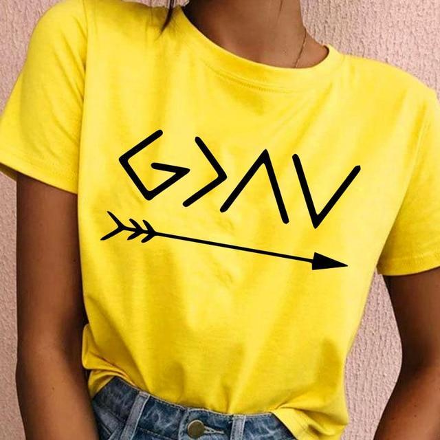 Short-sleeved T-shirt tops arrow print women's shirt loose casual letter female T-shirt