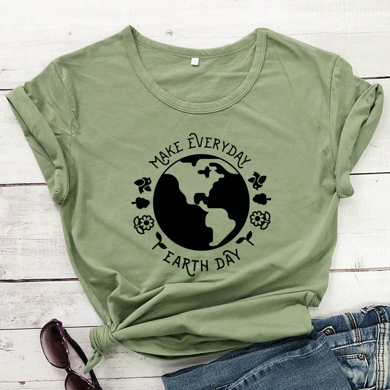 T Shirt Fashion Female Pattern Vegetarian Ecology