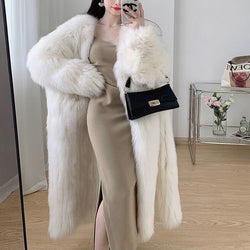 Female Online Influencer Woven Fur Coat