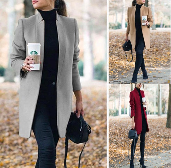 Long Wool Coat Warm Elegant Winter Coat Female Plus Size