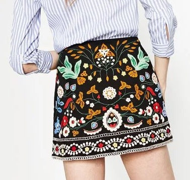 Charmma Embroidered Floral Skirts