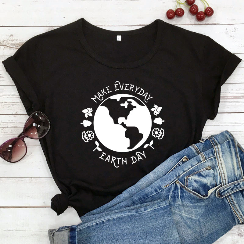 T Shirt Fashion Female Pattern Vegetarian Ecology