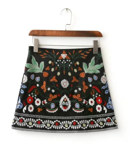 Charmma Embroidered Floral Skirts