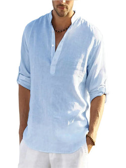 Men Plus Size Linen Long Tee Shirts - The Fashione