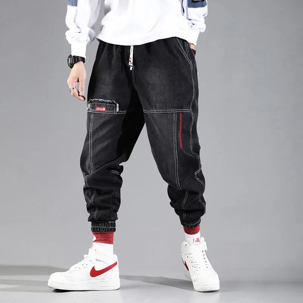 2024 New Streetwear Hip Hop Cargo Pants Men's Jeans Elastic Harun Joggers In Autumn and Spring Men ClothIng