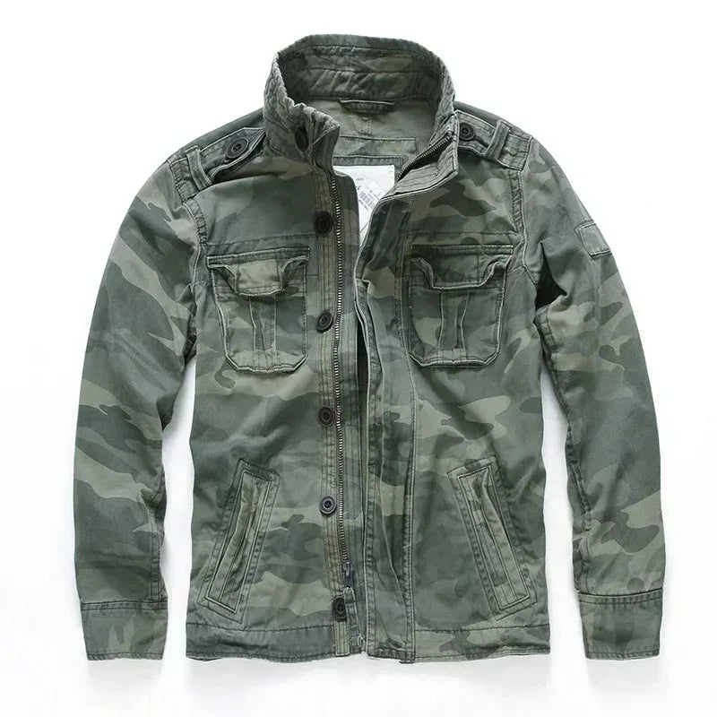 Men Jacket Men M65 Denim Retro Cargo Jacketes Outdoor Multi Pockets Camo Tops Field Casual Fashion Hiking Coats Uniform