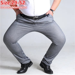 Oversized Man Business Straight Dress Pants High Stretched Plus Size 52 50 48 46 Office Black Blue Gray Formal Suit Trousers