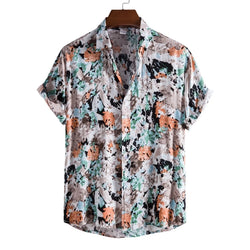 Hawaiian Oversize Shirts Cotton Men's Designer Luxury T-shirt Tiki T-shirts Man Short Sleeve Fashion Clothing Blouses Social