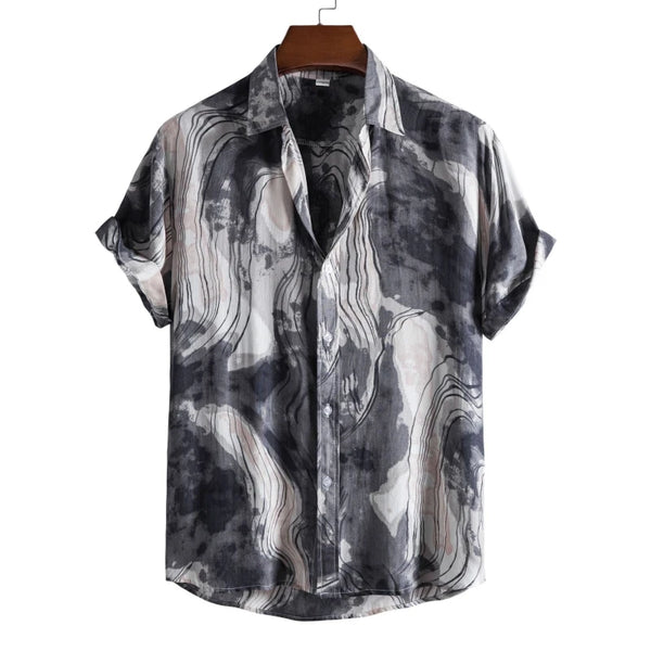 Hawaiian Oversize Shirts Cotton Men's Designer Luxury T-shirt Tiki T-shirts Man Short Sleeve Fashion Clothing Blouses Social