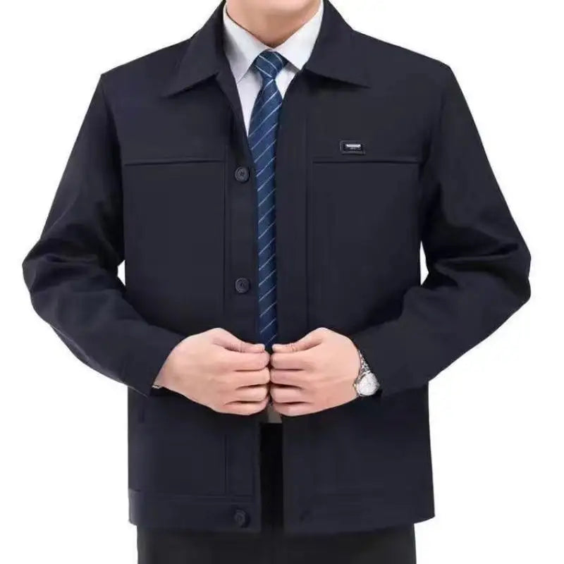 2024 Newest Solid Business Men's Jacket Male Slim Fit Outerwear Men Zip Up Jacket Men Spring Thin Jacket Men's Clothing