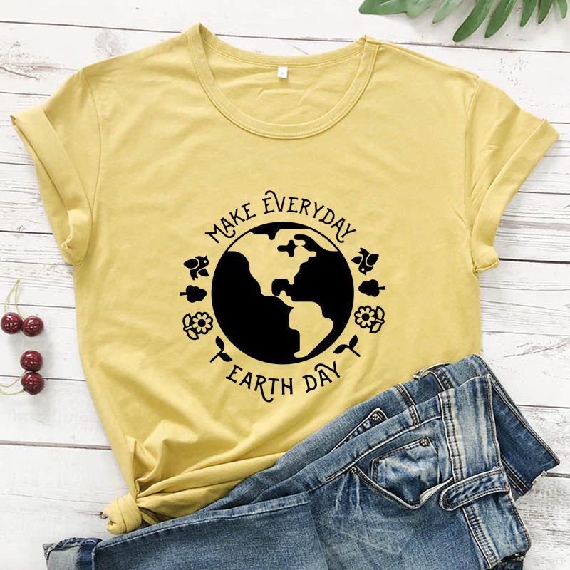 T Shirt Fashion Female Pattern Vegetarian Ecology