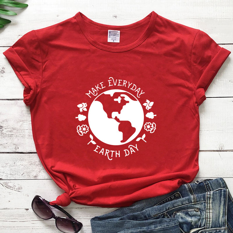 T Shirt Fashion Female Pattern Vegetarian Ecology