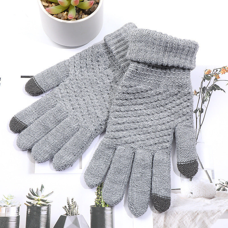 Men And Women Outdoor Cycling Fleece Warm Touch Screen Gloves